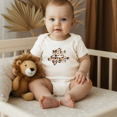 ミニオブザジャングルレオパード印刷ハートモノグラム ベビーボディスーツ