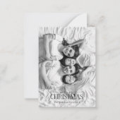 ミニオレンジメリークリスマスブラック&ホワイト写真 ノートカード (正面)