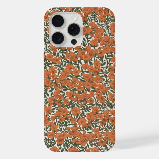 ミニオレンジ色の花デザイン iPhoneケース (裏面)
