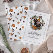 ミニオ素朴レンジフォトリースメリークリスマス ノートカード