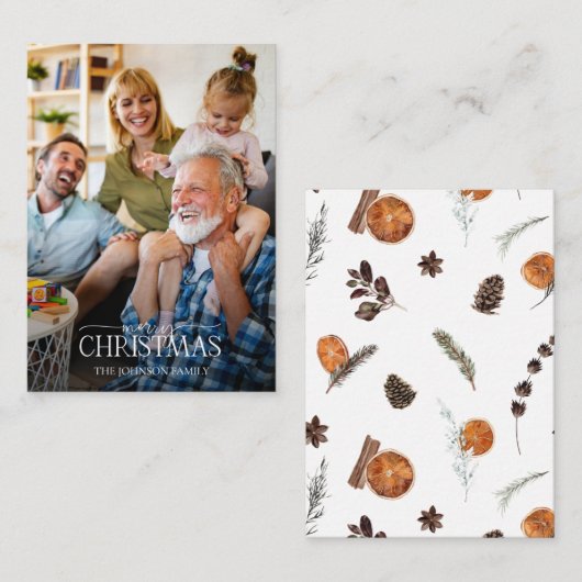 ミニオ素朴レンジメリークリスマススクリプト写真 ノートカード (正面/裏面)