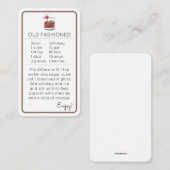 ミニカクテルキットフリットレシピカードファッションド旧 エンクロージャーカード (正面/裏面)