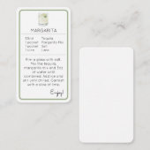 ミニカクテルキットフリットレシピカードマルガリータ エンクロージャーカード (正面/裏面)