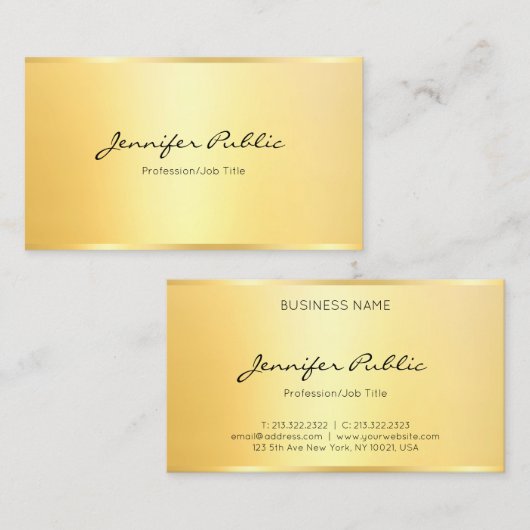 ミニカスタムマエレガントリストフェイク金ゴールド 名刺 (正面/裏面)