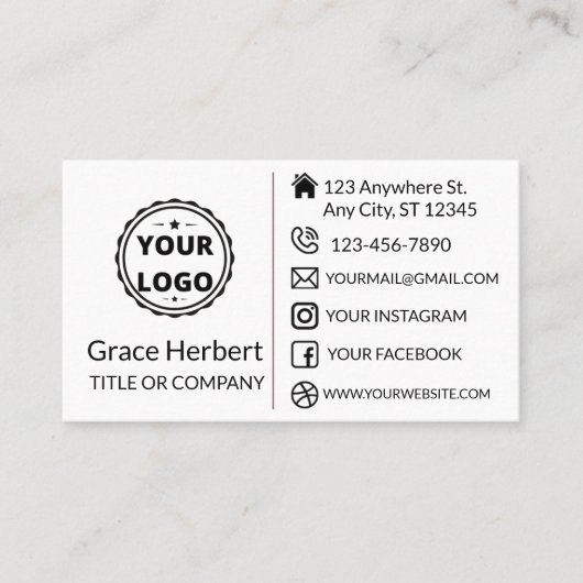 ミニカスタムマモダンリストソーシャルメディア 名刺 (正面)