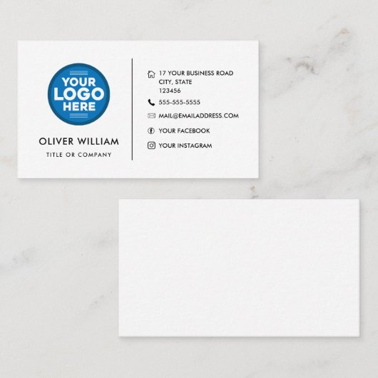 ミニカスタムマモダンリストソーシャルメディア 名刺 (正面/裏面)