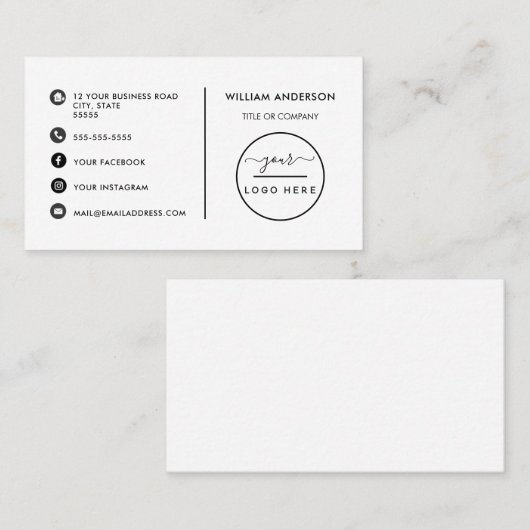 ミニカスタムマモダンリストソーシャルメディア 名刺 (正面/裏面)