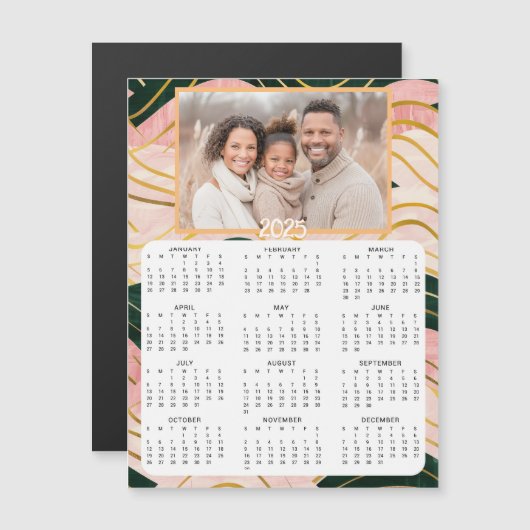 ミニカパーソナライズされたレンダー | 家族写真ピンク (正面/裏面)