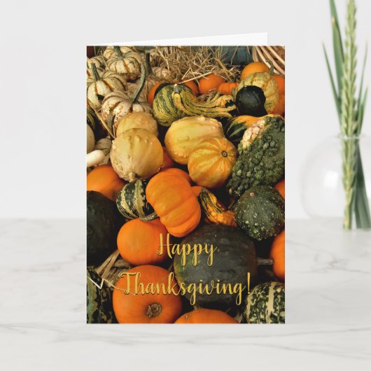 ミニカボチャとグルズの品揃え秋写真 カード (正面)