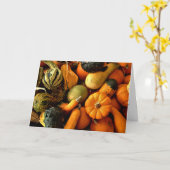 ミニカボチャとグルズ品揃え秋写真2 カード (黄色い花)