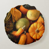 ミニカボチャとグルズ品揃え秋写真2 ラウンドクッション (裏面)