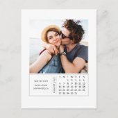 ミニカミニマルモダンレンダー日付の写真の保存 案内ポストカード (正面)