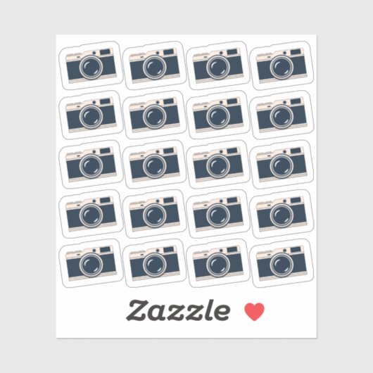ミニカメラアイコン写真ソーシャルメディア舞城プランナー シール (シート)