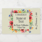 ミニカラフルウォーター色ワイルドフラワー リキュールボトルラベル (シングルラベル)