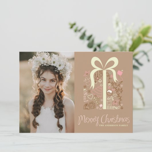 ミニカルギフトメリークリスマスフォト シーズンカード (スタンド正面)