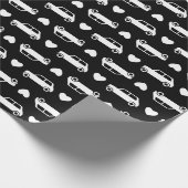 ミニカーハートブラック ラッピングペーパー (角)