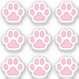 ミニキャットポーがピンクの動物トラックのステッカーをプリント シール