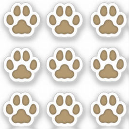 ミニキャットポープリントブラウン動物トラックステッカー シール