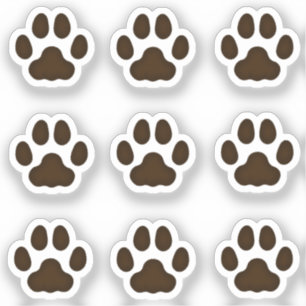ミニキャットポープリント暗褐色の動物トラック シール