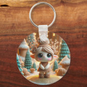 ミニキュートブランチクレイ小妖精や小人 キーホルダー (正面)