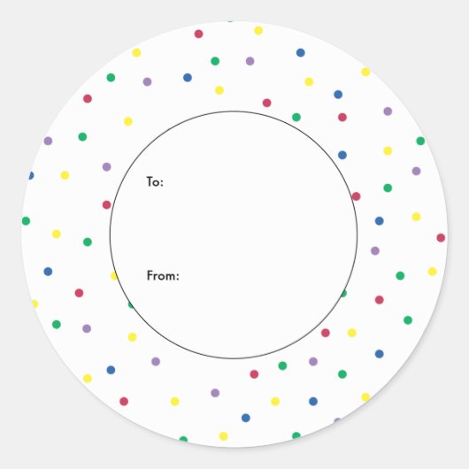ミニギフトカラフルラベル ラウンドシール (正面)