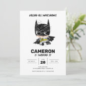 ミニクラシックバットマンスケッチ誕生日 招待状 (スタンド正面)