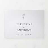 ミニクラシックマリスト植物リーフシンプル 三つ折り招待状 (カバー)