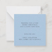 ミニクリスマスクルー家族フォトブルーホリデー ノートカード (裏面)