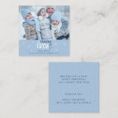 ミニクリスマスクルー家族フォトブルーホリデー ノートカード (正面/裏面)