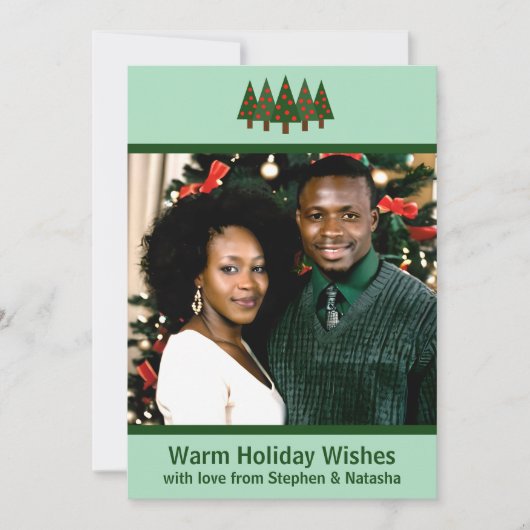 ミニクリスマスフォレストフォトホリデーカード シーズンカード (正面)