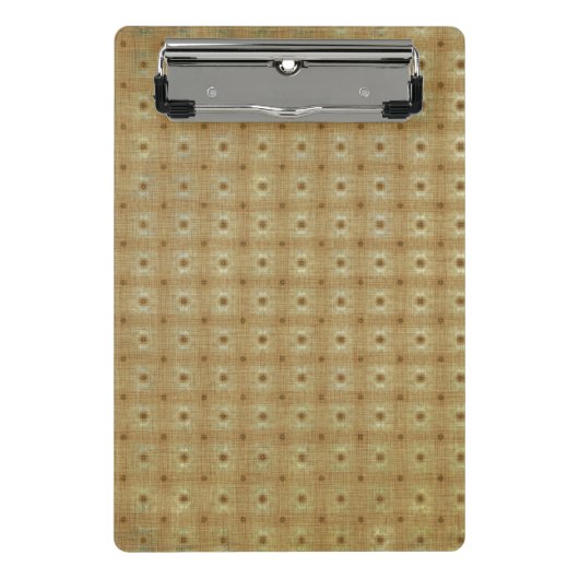 ミニクリップボード、Acorn Brown Bohoパターグランジン ミニクリップボード (正面)