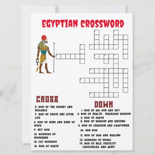 ミニクロスワードエジプトの太陽の神の十字語 シーズンカード (正面)