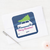 ミニクーパークリスマストラフィック スクエアシール (封筒)
