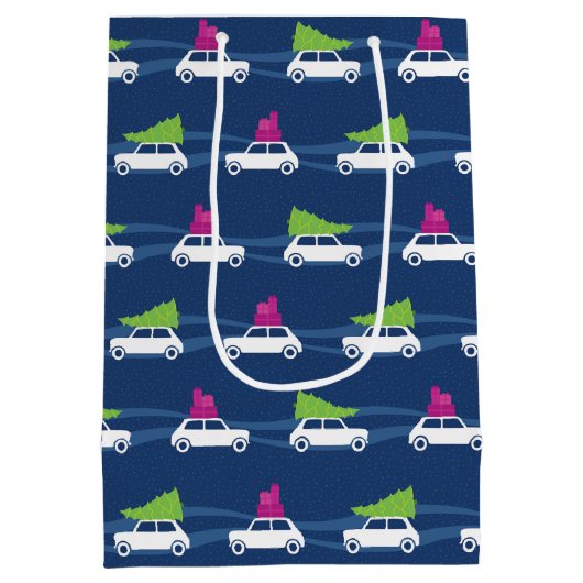 ミニクーパークリスマストラフィック ミディアムペーパーバッグ (裏面)