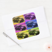 ミニクーパーポップ・アートのステッカー スクエアシール (封筒)