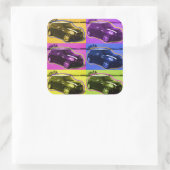 ミニクーパーポップ・アートのステッカー スクエアシール (バッグ)