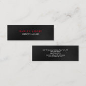 ミニグモダンレーレッドプロフェッショナルトレンディープレーン スキニー名刺 (正面/裏面)