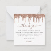 ミニグリッタードリップフォトブライダルシャワーありがとう ノートカード (正面)