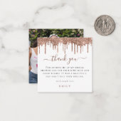 ミニグリッタードリップフォトブライダルシャワーありがとう ノートカード (正面/裏面インサイチュ)