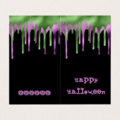ミニグリーンパープルスライムハロウィーン教室カード 名刺 (外部フラット)