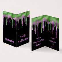 ミニグリーンパープルスライムハロウィーン教室カード