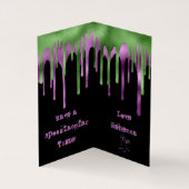 ミニグリーンパープルスライムハロウィーン教室カード 名刺 (内部)