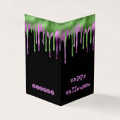 ミニグリーンパープルスライムハロウィーン教室カード 名刺 (外部)