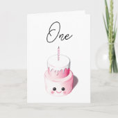 ミニケーキ1stバースデーカードfor Girl カード (正面)
