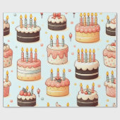 ミニケーキ&キャンドルラッピング紙30x15 ラッピングペーパー (フラット)