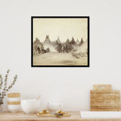 ミニコンジュインディアンティピキャンプSD 1891 ポスター (キッチン)