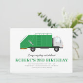 ミニゴミ収集車の誕生日パーティー招待状 招待状 (スタンド正面)