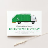 ミニゴミ収集車の誕生日パーティー招待状 招待状