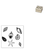 ミニゴムのスタンプ模様の貝殻 ラバースタンプ (押印)