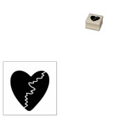 ミニゴム型押し壊しハート ラバースタンプ (押印)